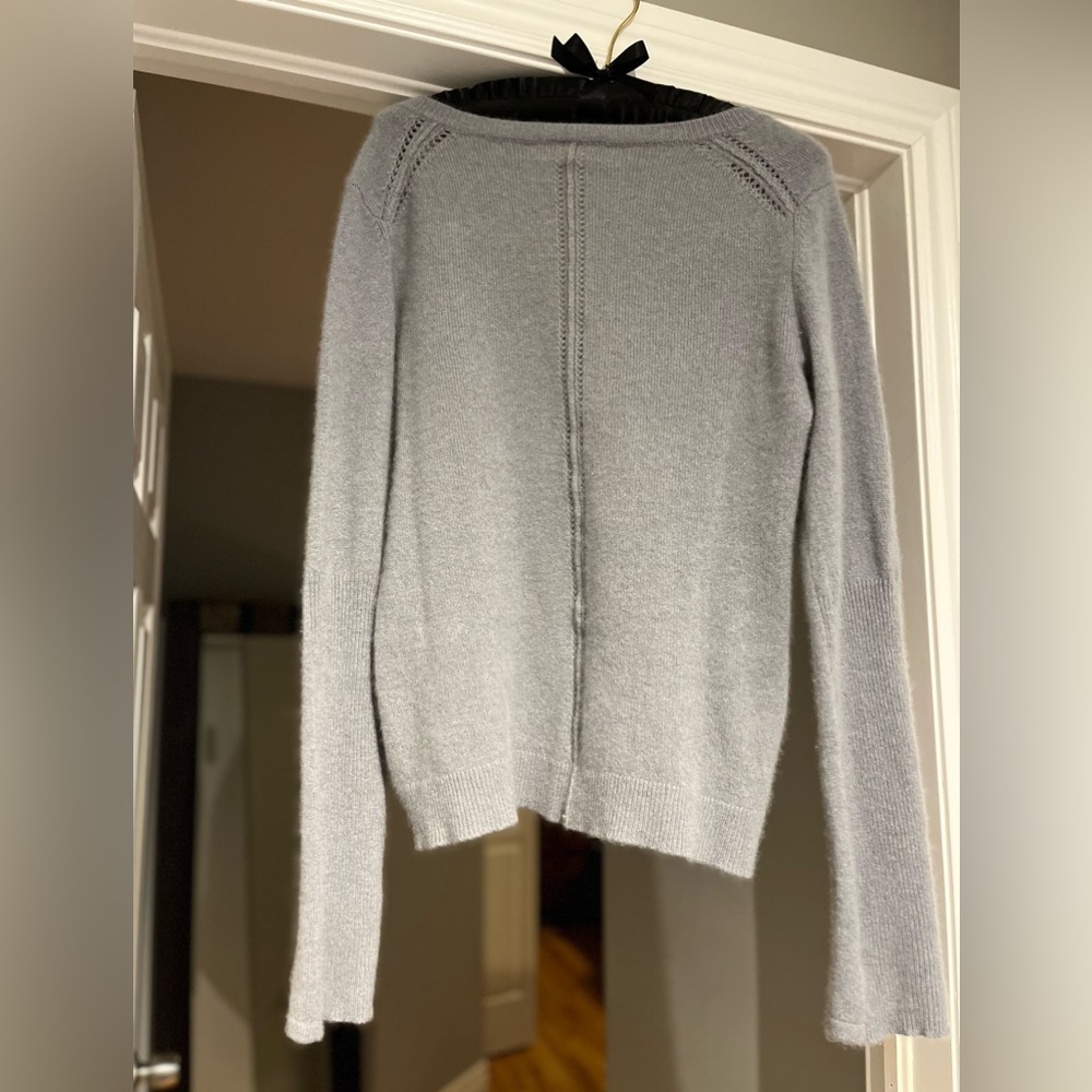 INHABIT Blue cashmere v neck sweater fits Small - Medium - Picture 2 of 7